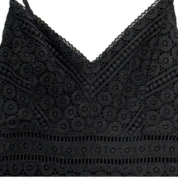 Abercrombie & Fitch Y2K Black Lace Crochet Sundress With Pockets Women Medium - Picture 3 of 7